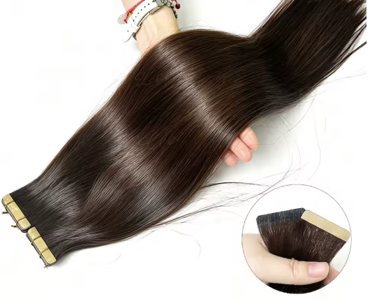 Extensions à Bandes Adhésives Premium | Brun Foncé | Cheveux Humains Remy 100% Naturels