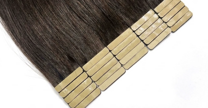 Extensions à Bandes Adhésives Premium | Brun Foncé | Cheveux Humains Remy 100% Naturels