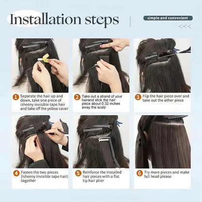 Extensions à Bandes Adhésives Premium | Brun Foncé | Cheveux Humains Remy 100% Naturels