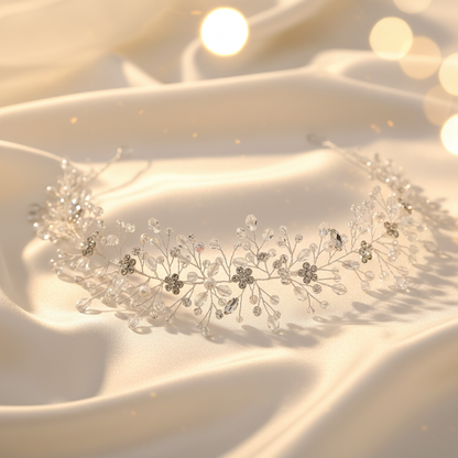 Bandeau cristal fond ivoire