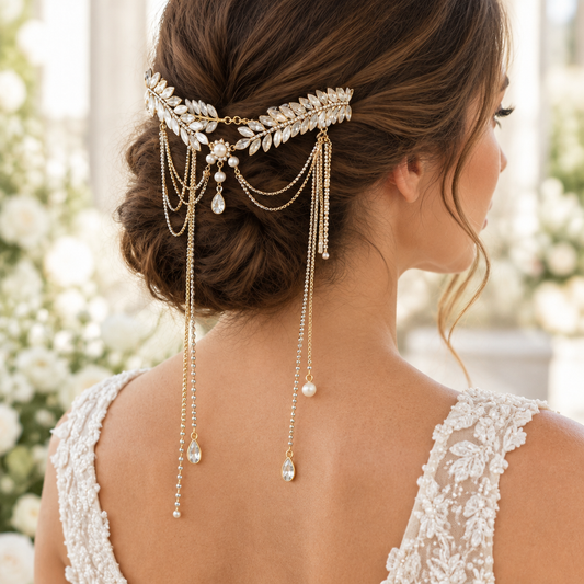 Bijou Cheveux Mariage | Parure Dorée Bohème