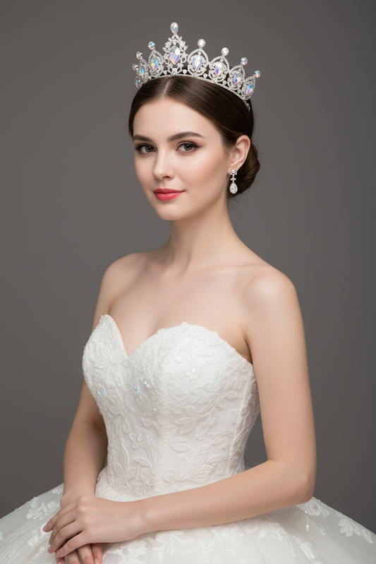 Mariée avec la vraie couronne du produit