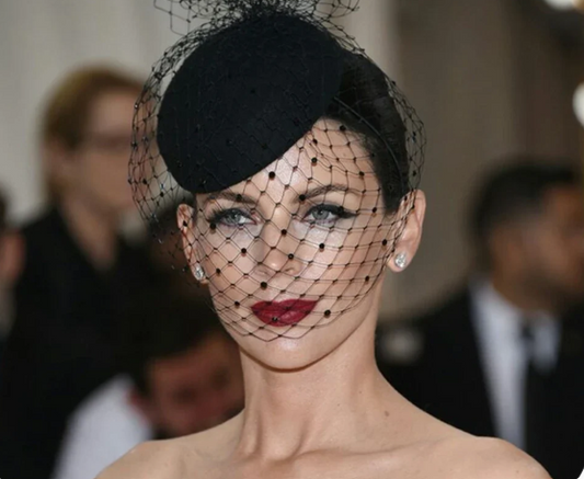 Bibi noir voilette résille mariage élégant