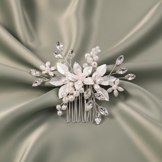 Peigne à Cheveux Mariée Perles Scintillantes | Accessoire Coiffure Mariage | MARIÉE COIFFÉE