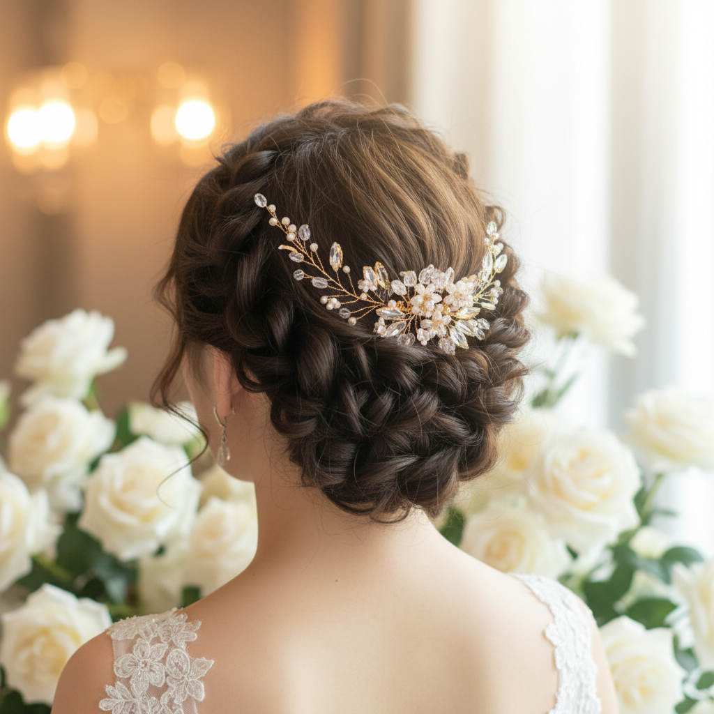 Peigne Cheveux Mariage en Perles & Strass | Serre Tête Femme | Peigne à Cheveux pour Coiffure Mariée