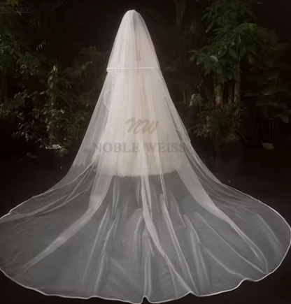 Voile de Mariage Cathédrale 2 épaisseurs avec Peigne | Blanc 300x380 cm
