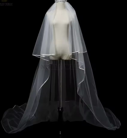 Voile de Mariage Cathédrale 2 épaisseurs avec Peigne | Blanc 300x380 cm
